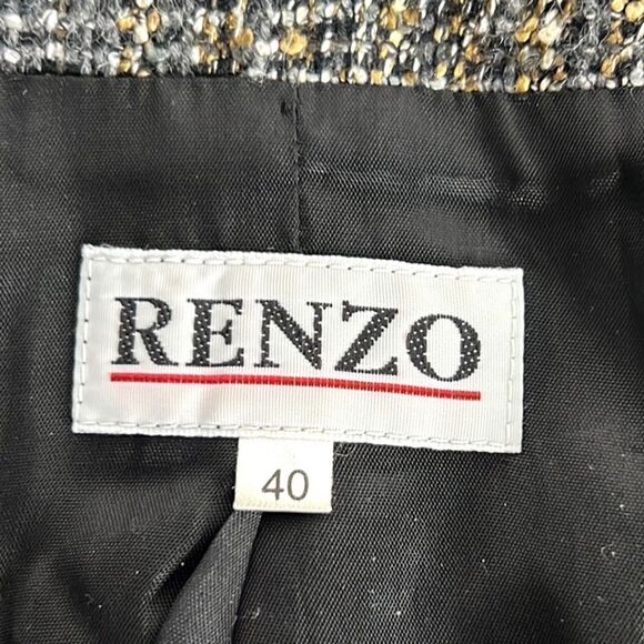 RENZO Germany Wool Blend Tweed Blazer EUR 40 US 10-12 - Picture 13 of 16